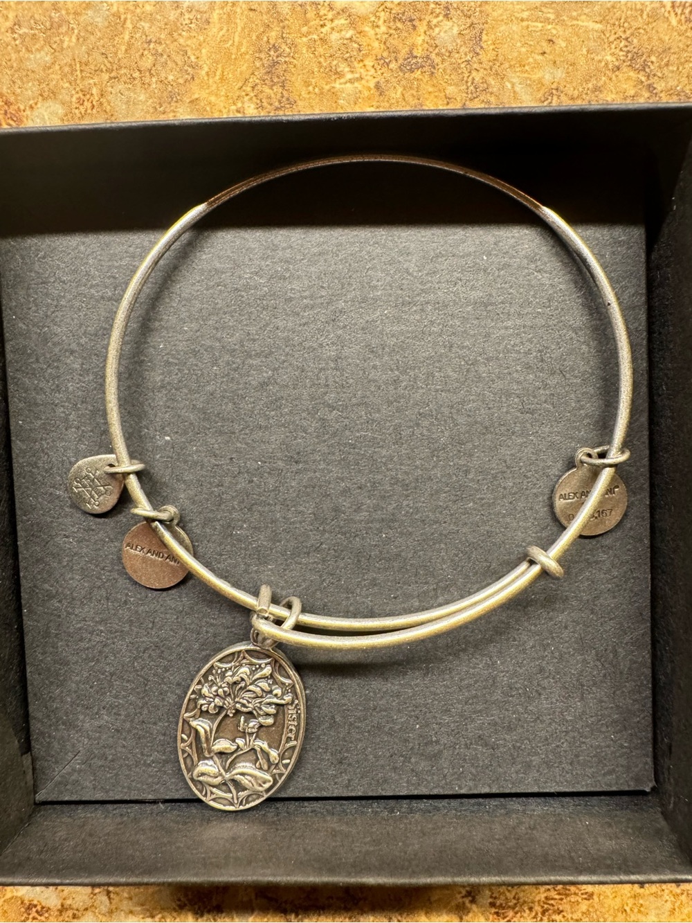 Alex and Ani Sister Botanical Charm Bangle Bracelet Brand New